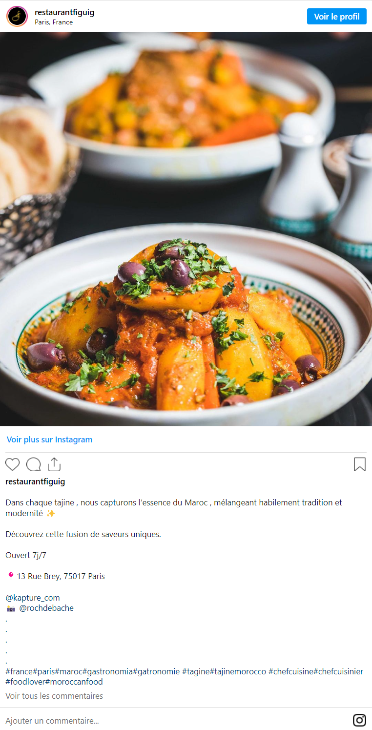 Compte Instagram Restaurant Figuig